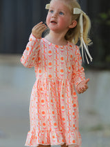 Halloween Thanksgiving Pumpkin Bow Pocket Girls Dress - Rylee Faith Designs - Flyclothing LLC