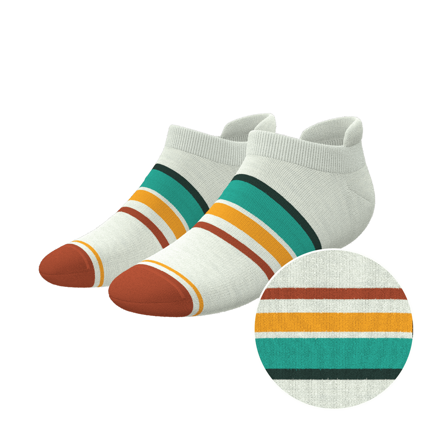 The Stellar | Retro Stripe Heel Hammock™ Ankle Socks