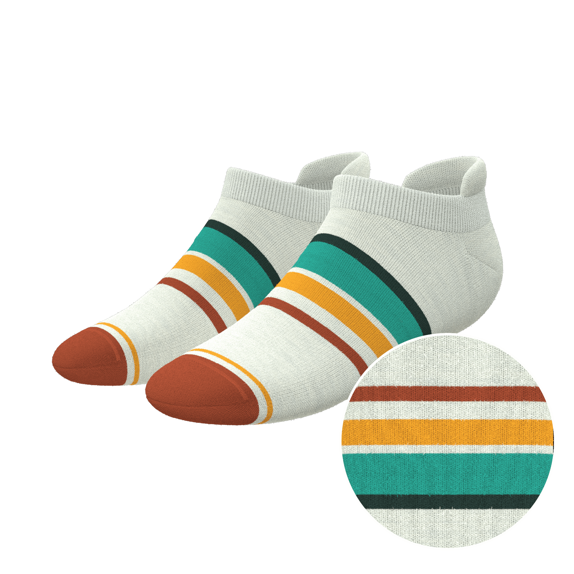 The Stellar | Retro Stripe Heel Hammock™ Ankle Socks