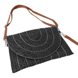 Stitch Detailed Straw Crossbody Bag - Madeline Love - Flyclothing LLC