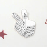 Stone Paved American USA Flag Peace Hand Sign Pin Brooch - Madeline Love - Flyclothing LLC