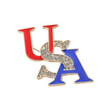 Stone Paved Enamel USA Pin Brooch - Madeline Love - Flyclothing LLC