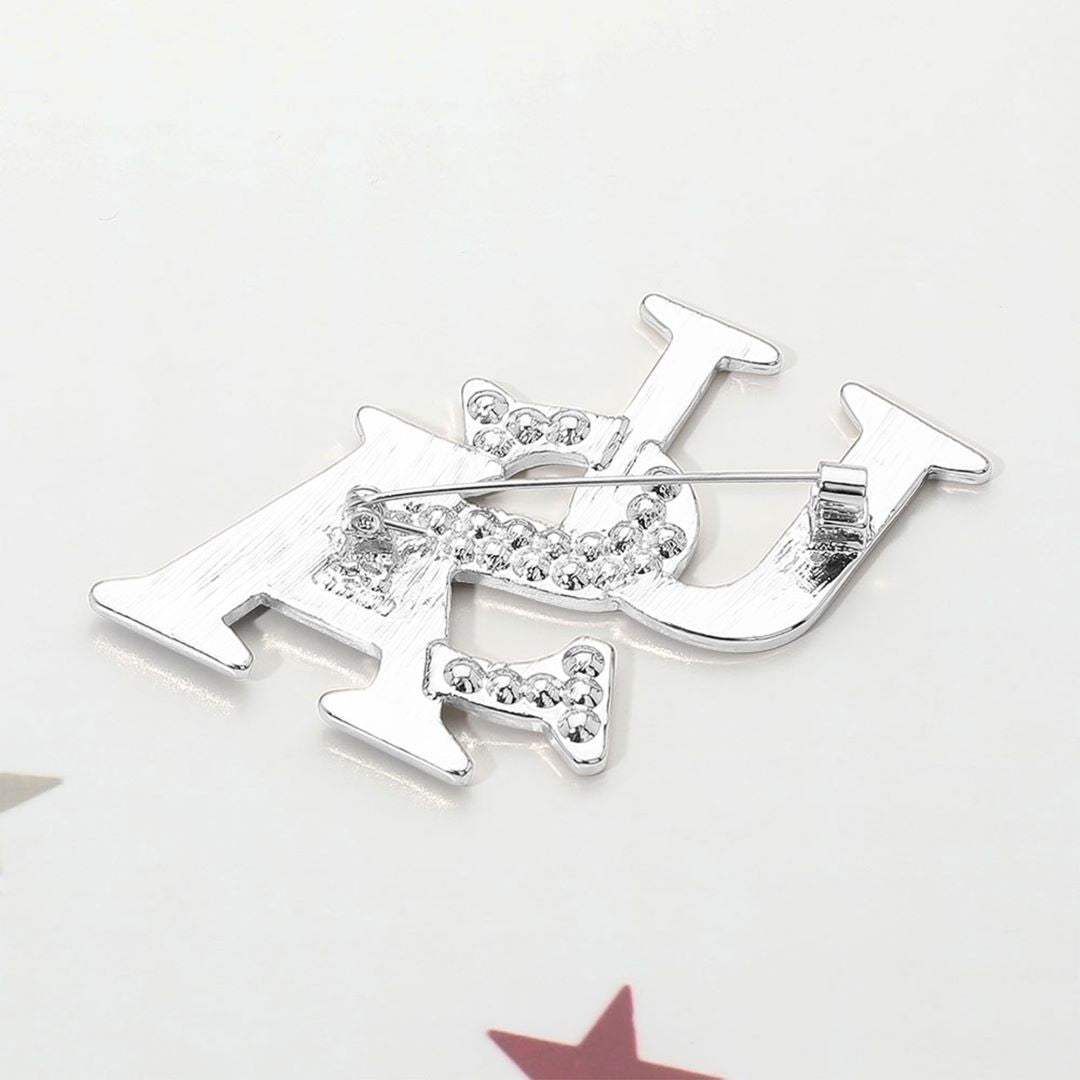 Stone Paved Enamel USA Pin Brooch - Madeline Love - Flyclothing LLC