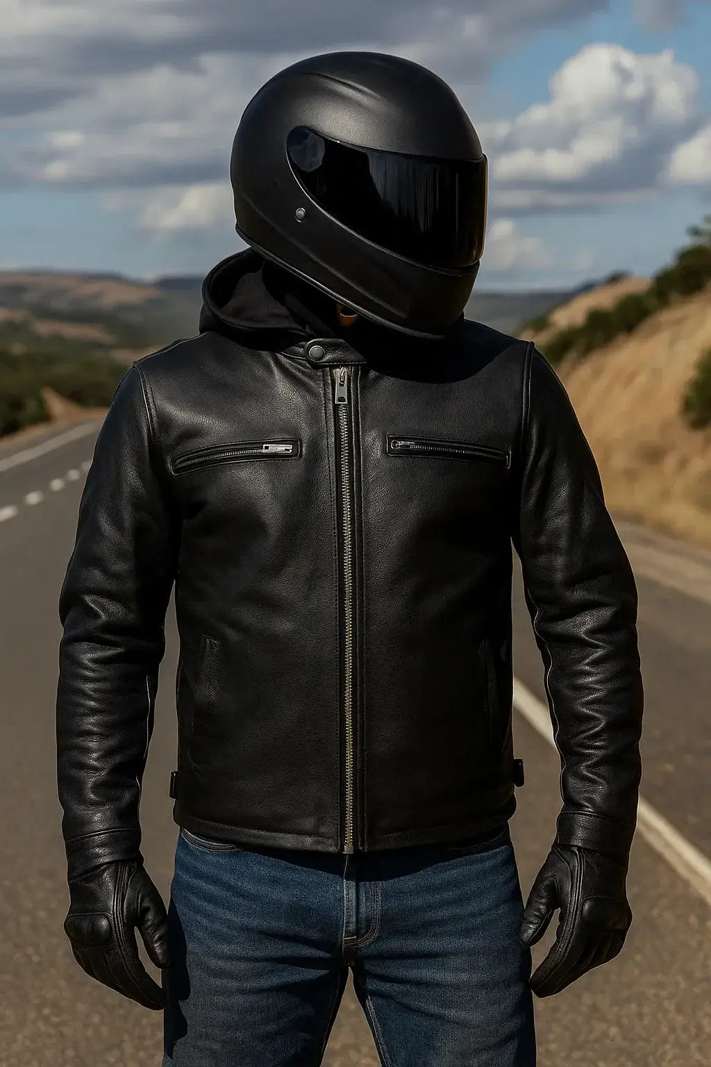 Street Rider - Men's Premium Leather Motorcycle Jacket - Unik Just for Bikers - Flyclothing LLC