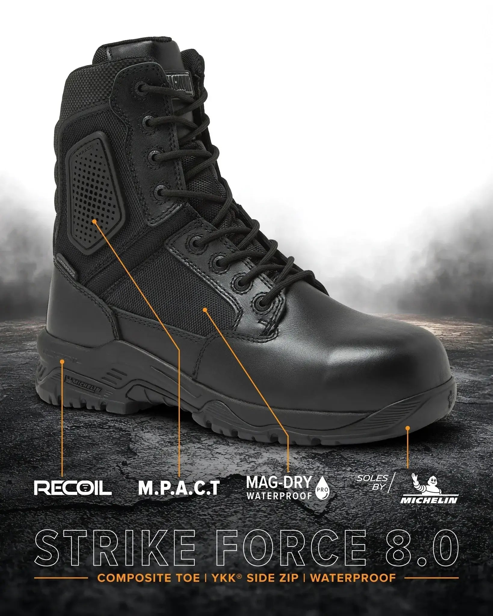 STRIKE FORCE 8" Boot SZ WP CT - Magnum Boots - Flyclothing LLC