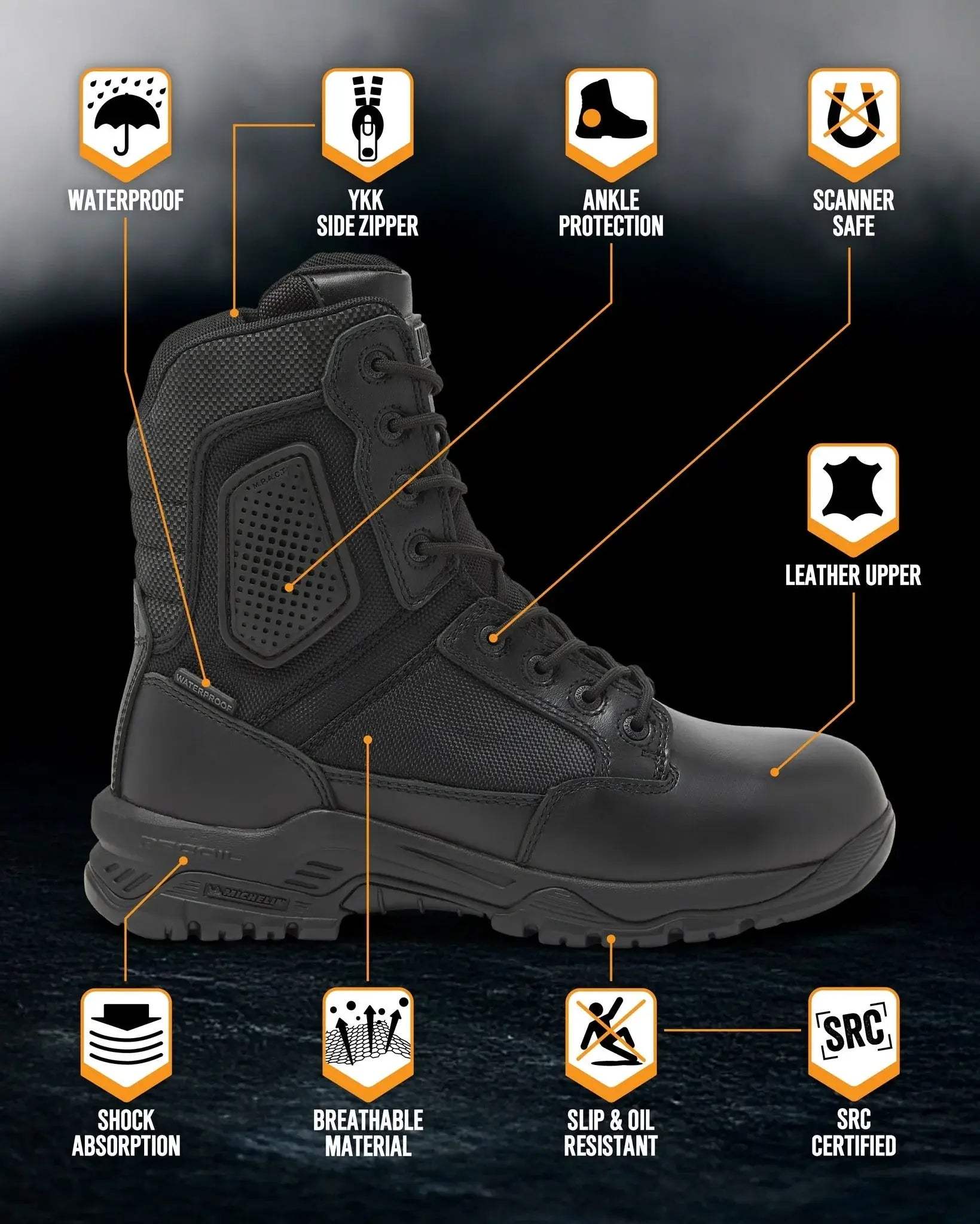 STRIKE FORCE 8" Boot SZ WP - Magnum Boots - Flyclothing LLC