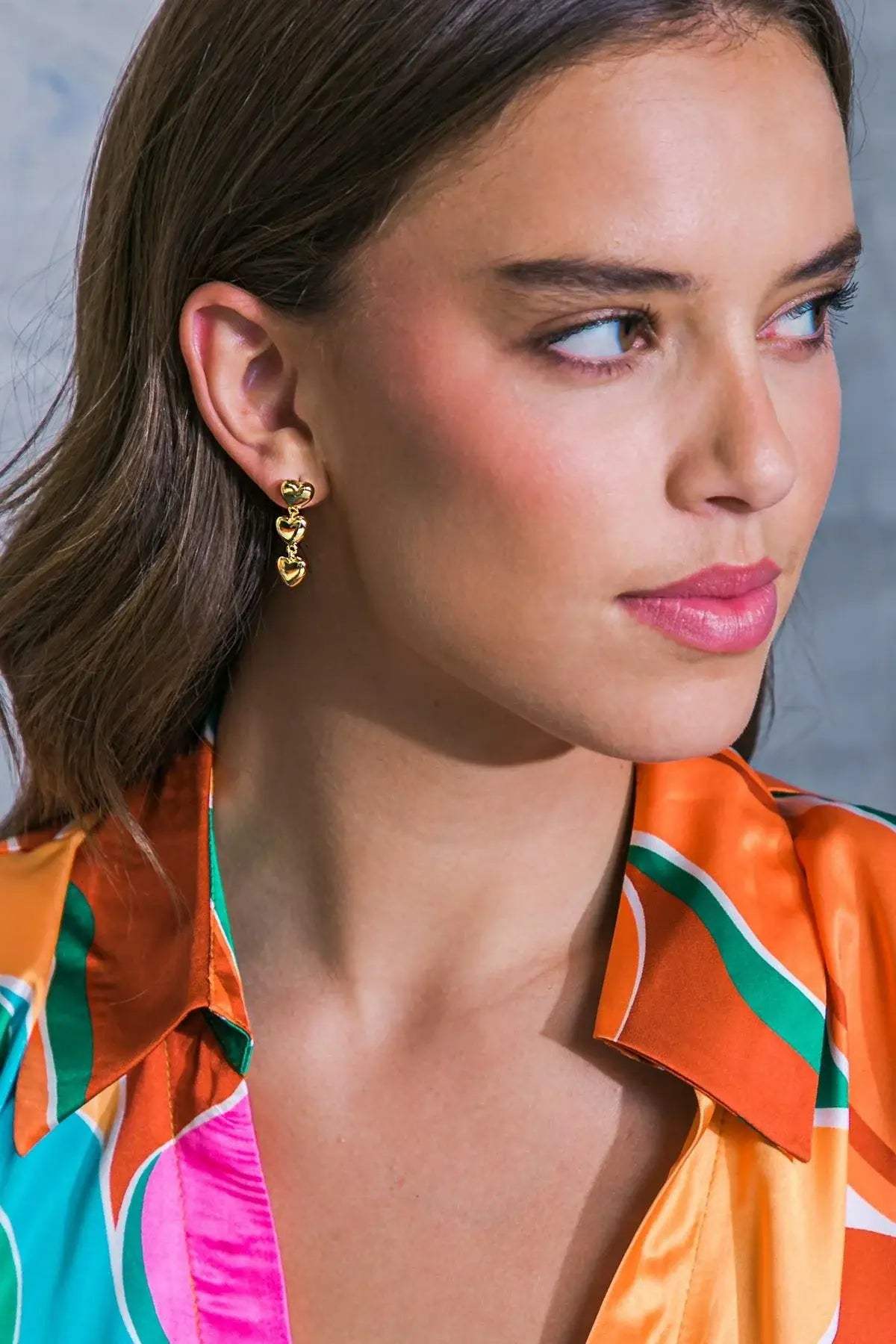 TRIPLE HEART DROP CLIP-ON EARRINGS - Flying Tomato - Flyclothing LLC