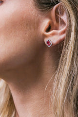 HALO ZIRCONIA ROUND EARRINGS - Flying Tomato - Flyclothing LLC