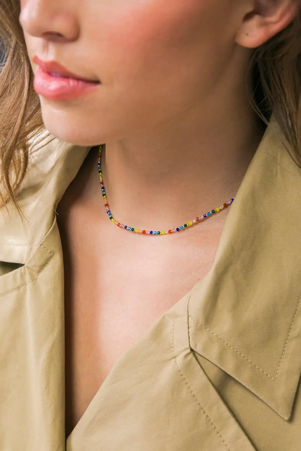 COLORED ENAMEL PEARL NECKLACE - Flying Tomato - Flyclothing LLC