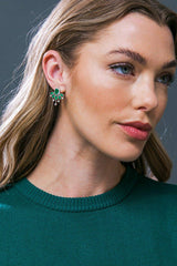GREEN STARBURST FAN STUD EARRINGS - Flying Tomato - Flyclothing LLC