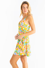 The Solar Flower | Trippy Floral Strappy Dress - Shinesty