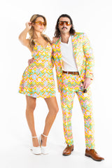 The Solar Flower | Trippy Floral Strappy Dress - Shinesty