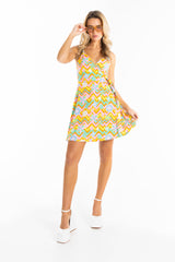 The Solar Flower | Trippy Floral Strappy Dress - Shinesty
