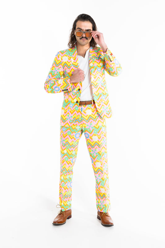 The Solar Flower | Trippy Floral Suit - Shinesty