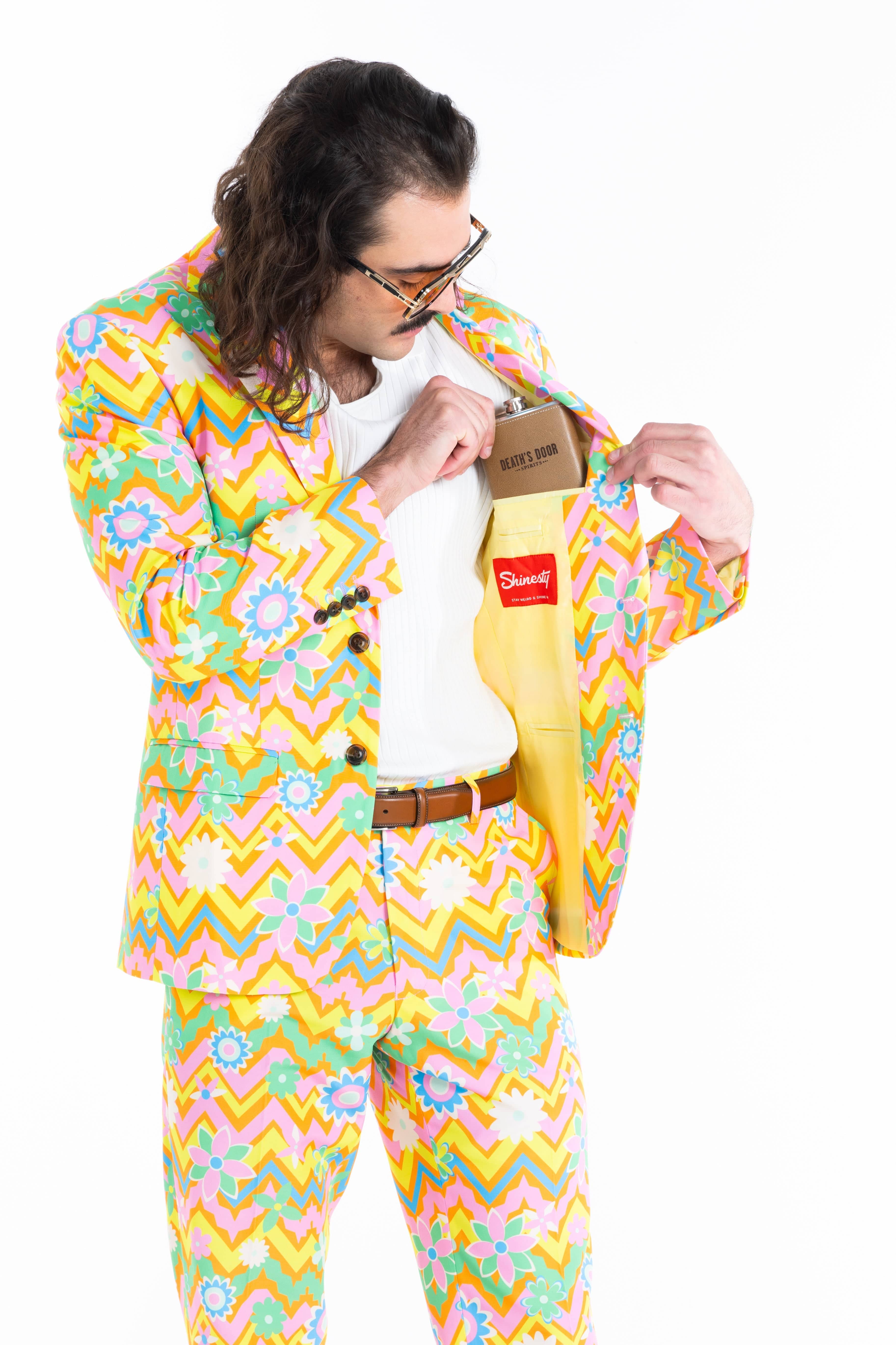The Solar Flower | Trippy Floral Suit - Shinesty