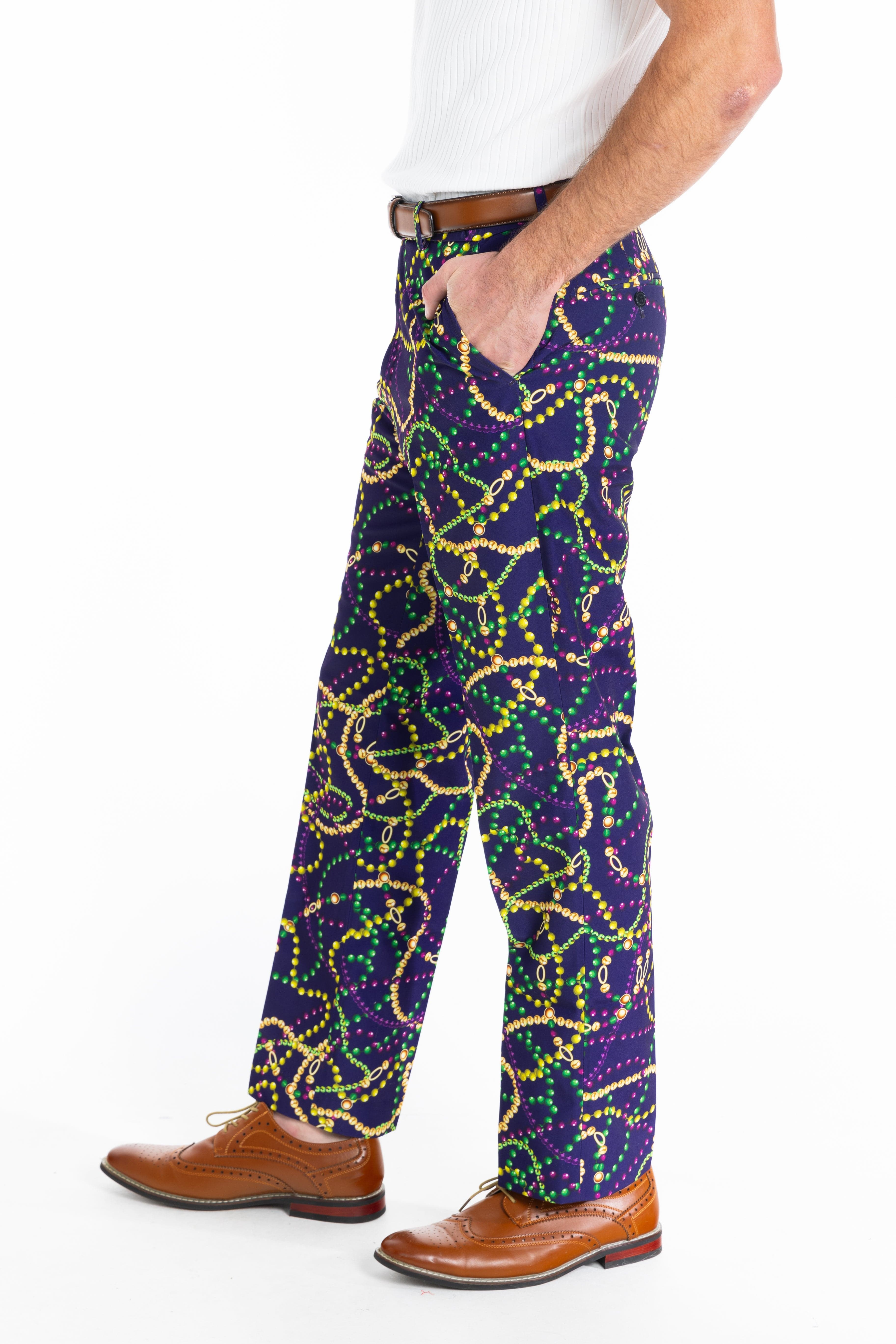 The Carnival Krewe | Mardi Gras Beads Suit Pants - Shinesty
