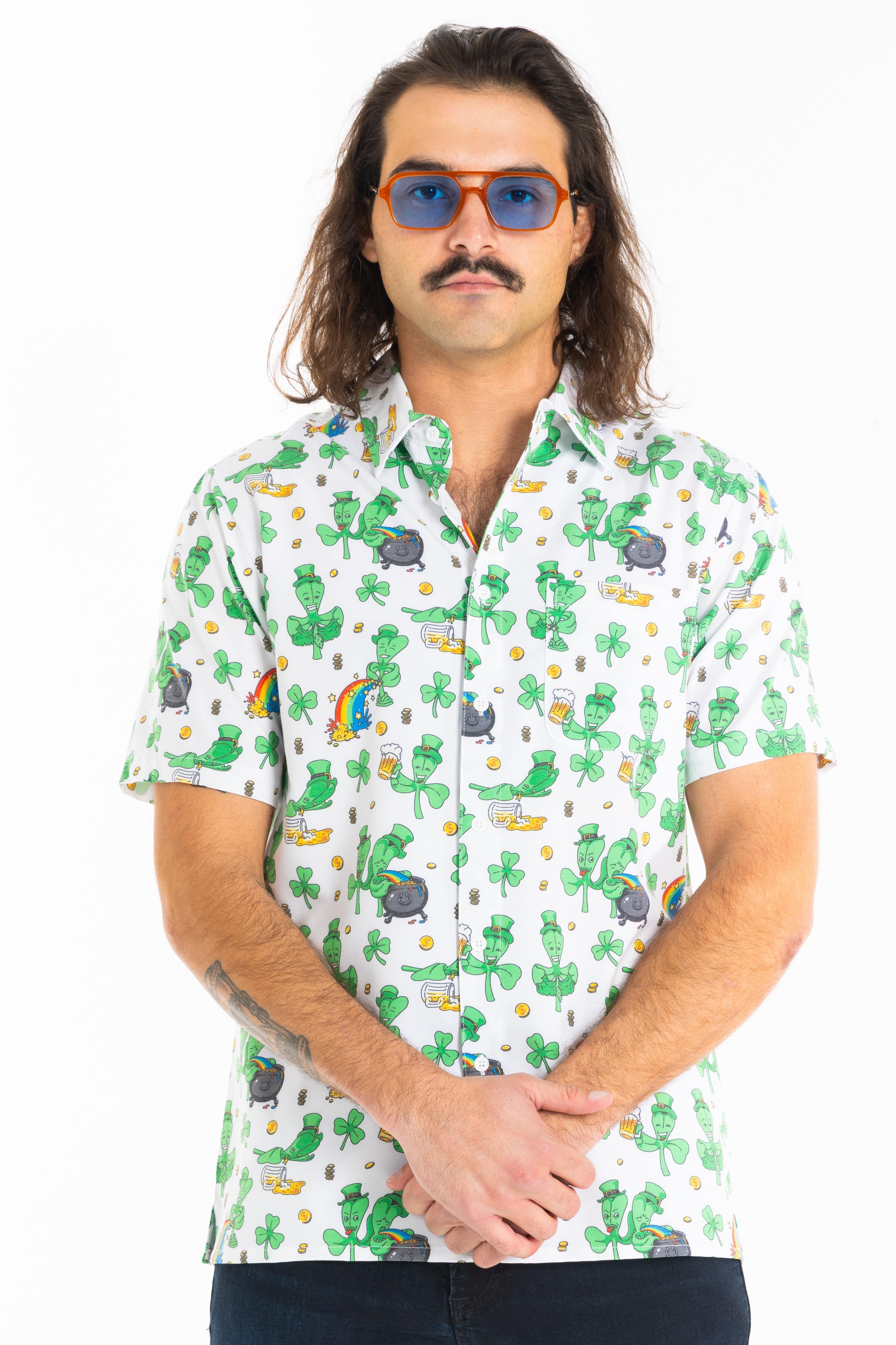 The 3 Leafs To The Wind | St Patricks Day Clovers Hawaiian Shirt - Shinesty