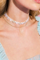 MOON CRESCENT PEARLS CHOKER - Flying Tomato - Flyclothing LLC