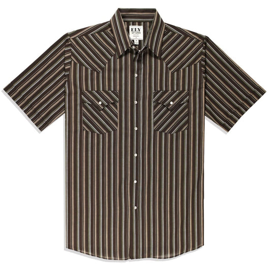 Men's Ely Cattleman Short Sleeve Stripe Western Snap Shirt - Ely Cattleman