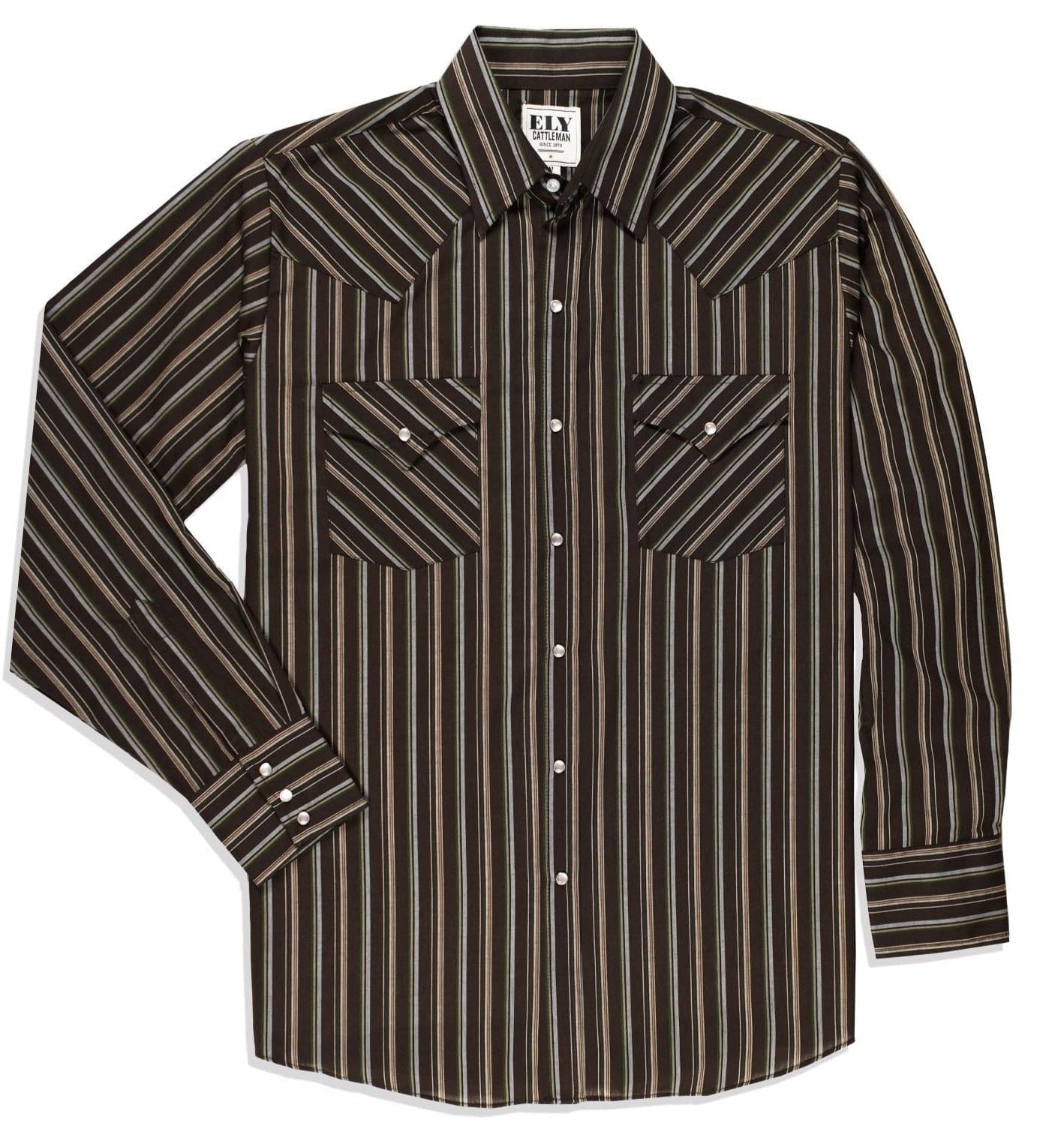 Men's Ely Cattleman Long Sleeve Stripe Western Snap Shirt - Ely Cattleman