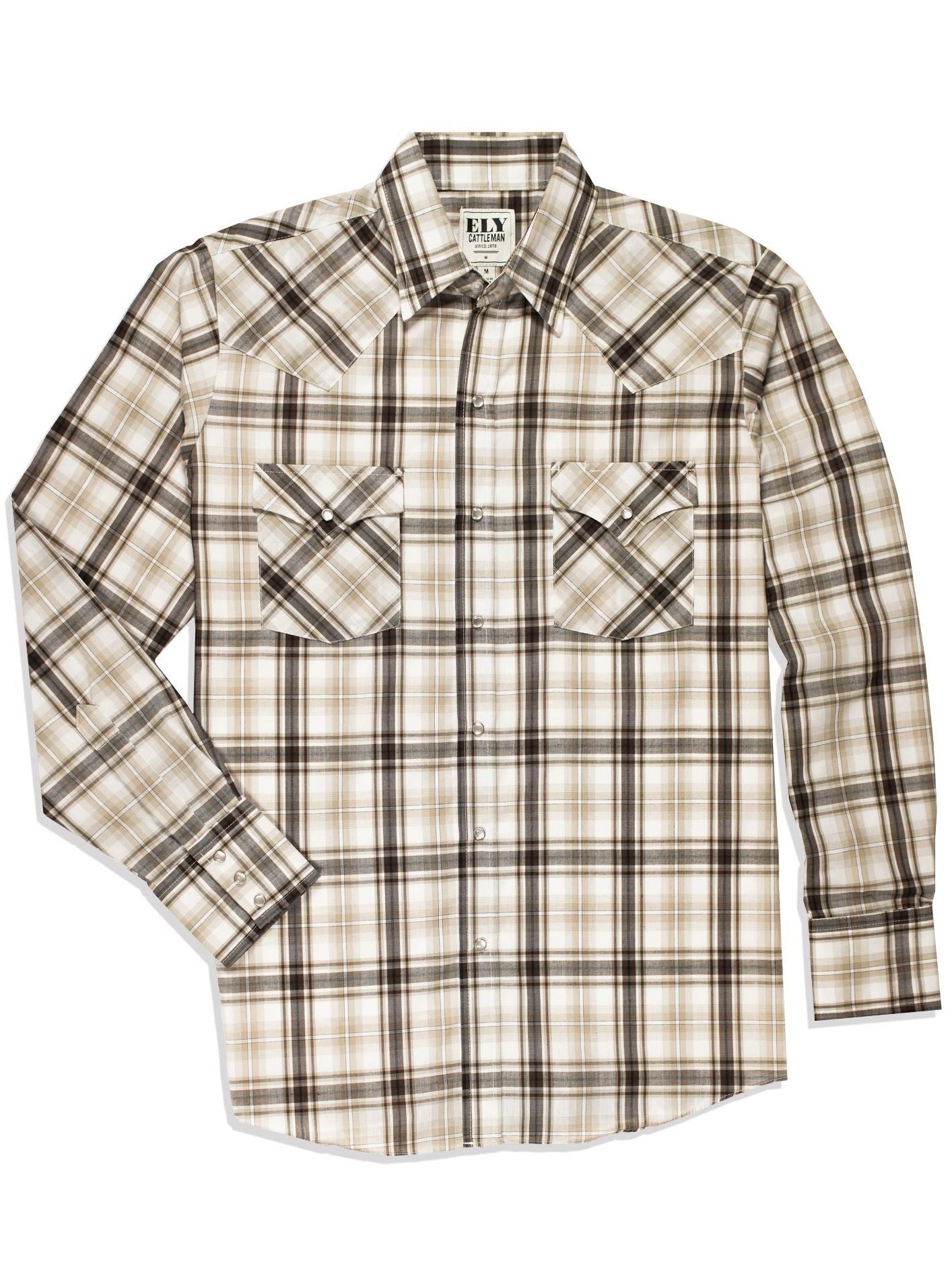 Men's Ely Cattleman Long Sleeve Plaid Western Snap Shirt - Ely Cattleman - Flyclothing LLC