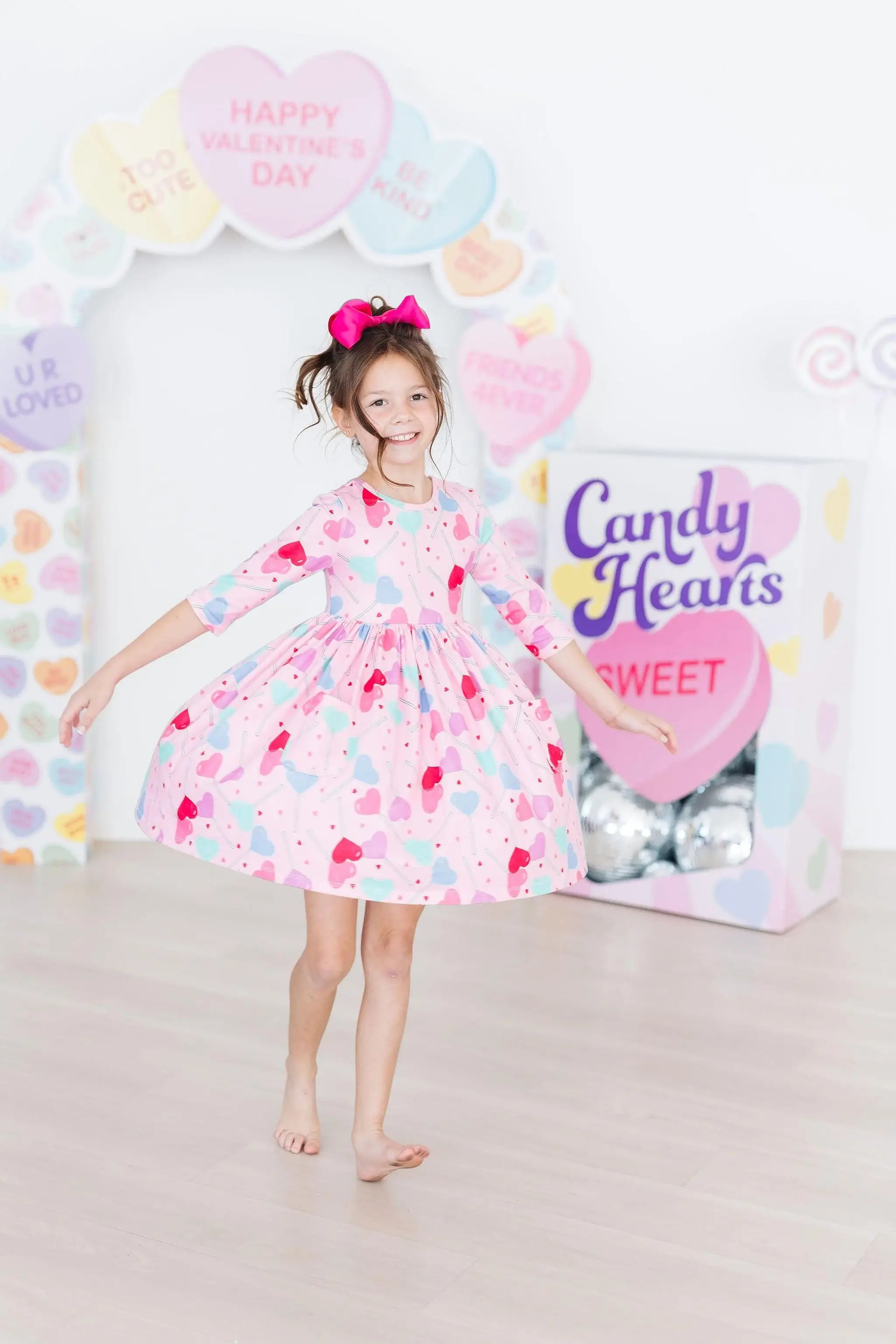 Sucker for You 3/4 Sleeve Pocket Twirl Dress - Mila & Rose ® - Flyclothing LLC