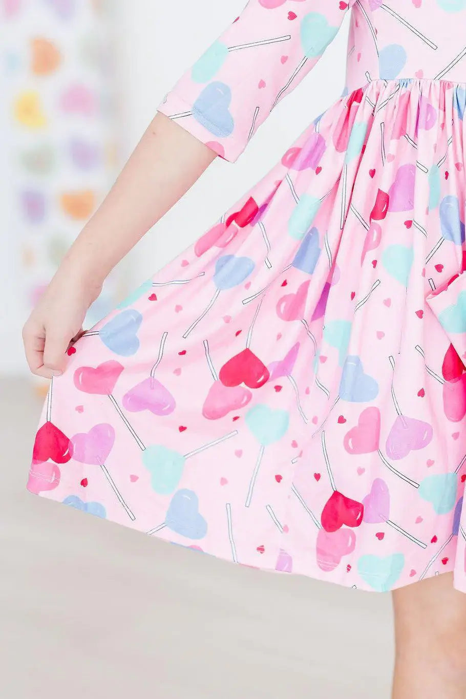 Sucker for You 3/4 Sleeve Pocket Twirl Dress - Mila & Rose ® - Flyclothing LLC