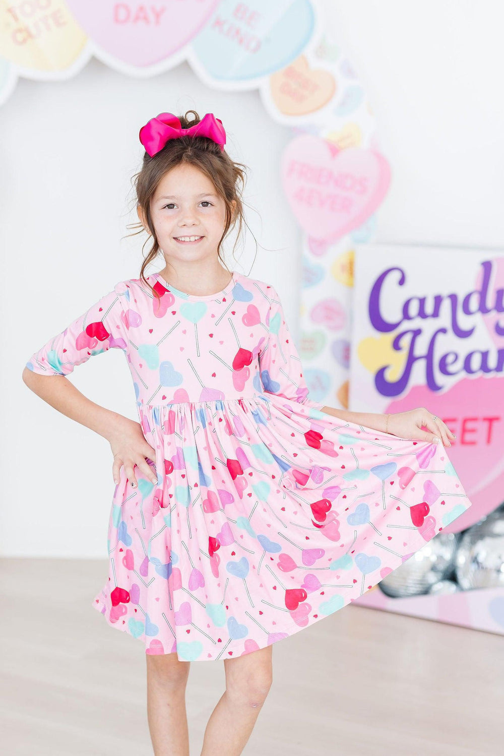 Sucker for You 3/4 Sleeve Pocket Twirl Dress - Mila & Rose ® - Flyclothing LLC