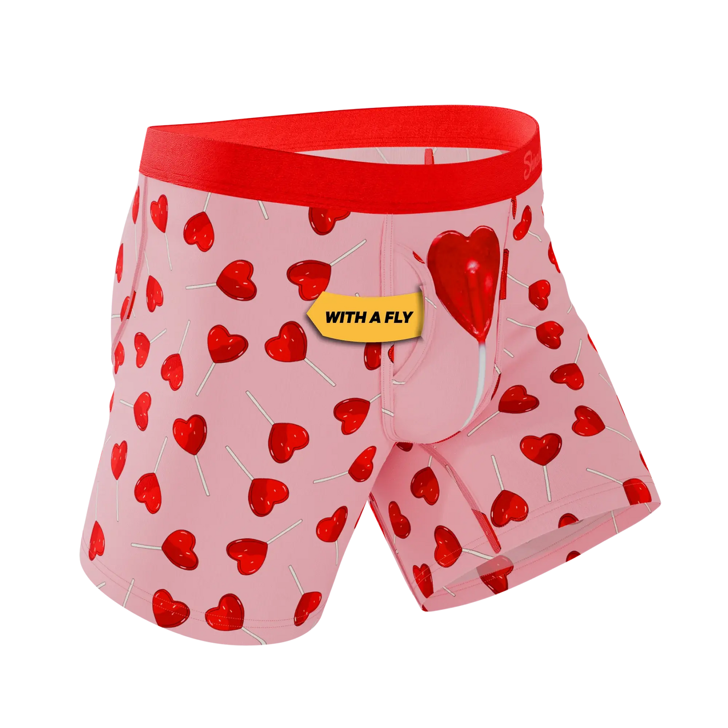 The Suckered In | Heart Lollipop Ball Hammock® Pouch Underwear With Fly - Shinesty - Flyclothing LLC