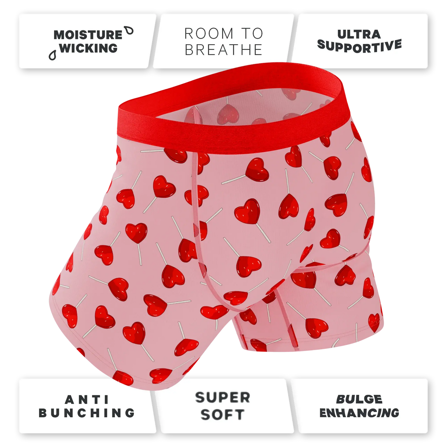 The Suckered In | Heart Lollipop Ball Hammock® Pouch Underwear With Fly - Shinesty - Flyclothing LLC
