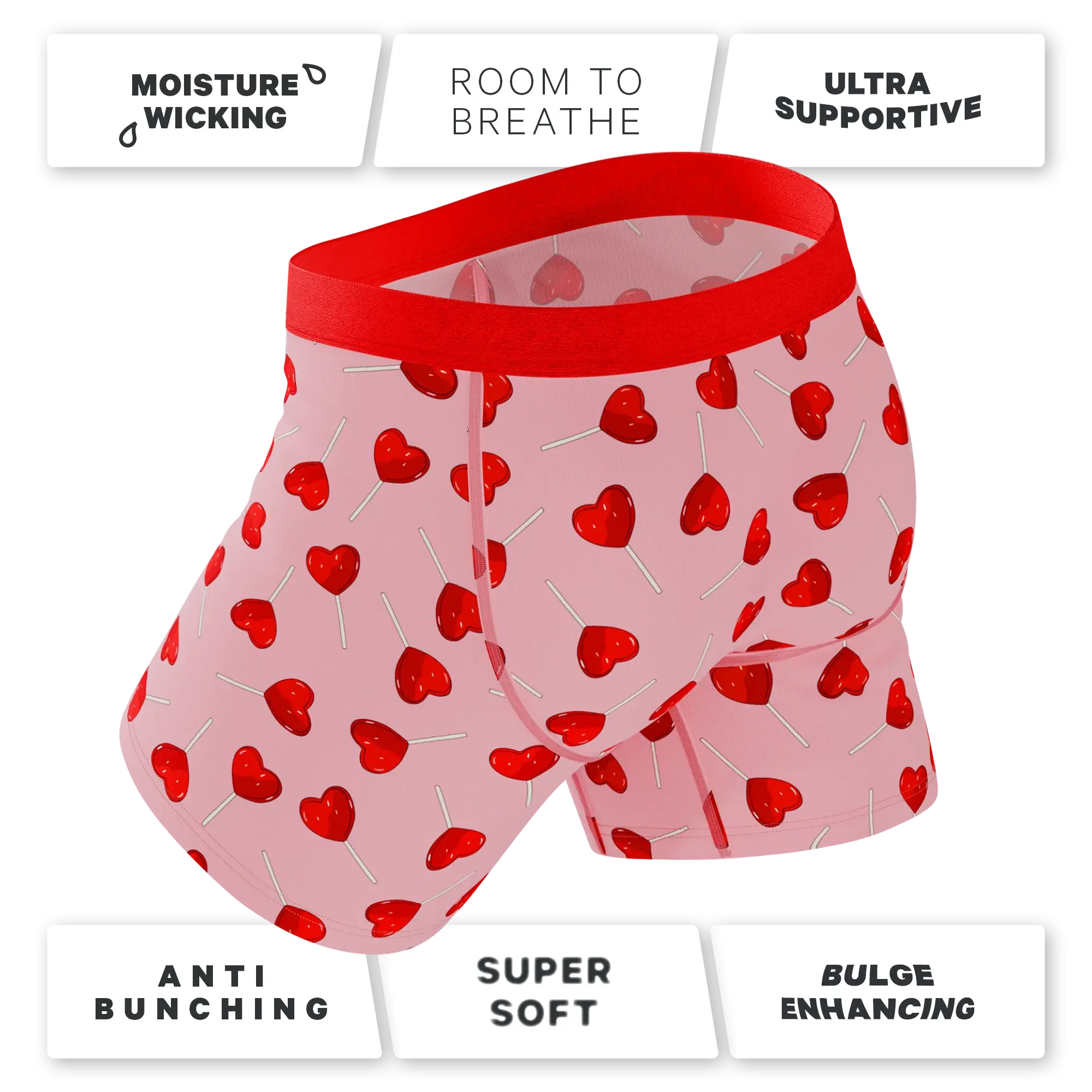 The Suckered In | Heart Lollipop Ball Hammock® Pouch Underwear With Fly - Shinesty - Flyclothing LLC