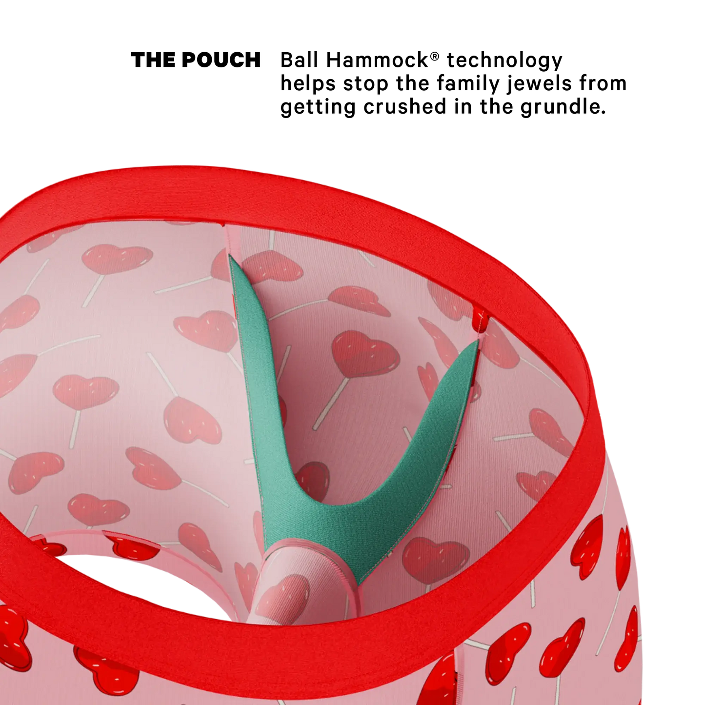 The Suckered In | Heart Lollipop Long Leg Ball Hammock® Pouch Underwear With Fly - Shinesty - Flyclothing LLC