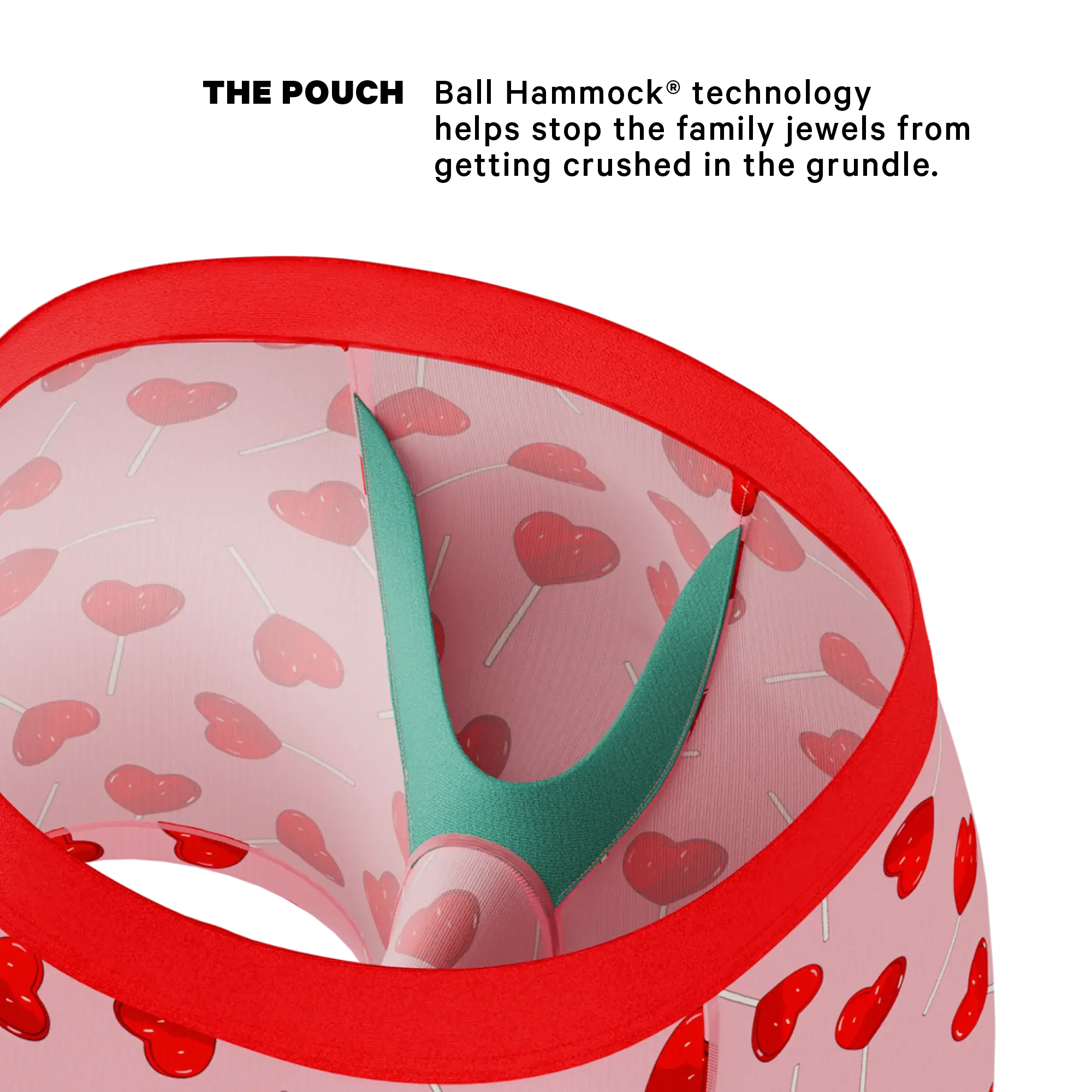 The Suckered In | Heart Lollipop Long Leg Ball Hammock® Pouch Underwear With Fly - Shinesty - Flyclothing LLC