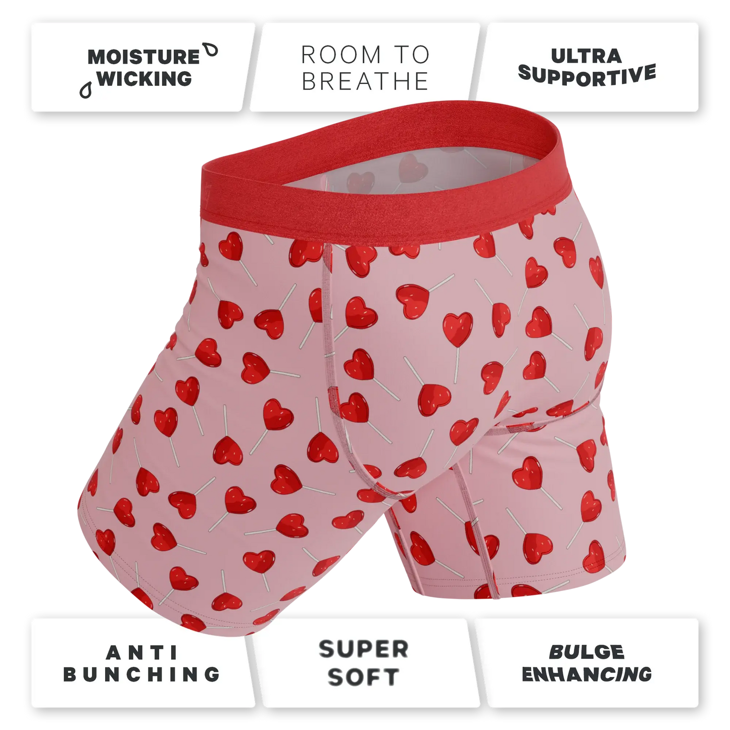 The Suckered In | Heart Lollipop Long Leg Ball Hammock® Pouch Underwear With Fly - Shinesty - Flyclothing LLC