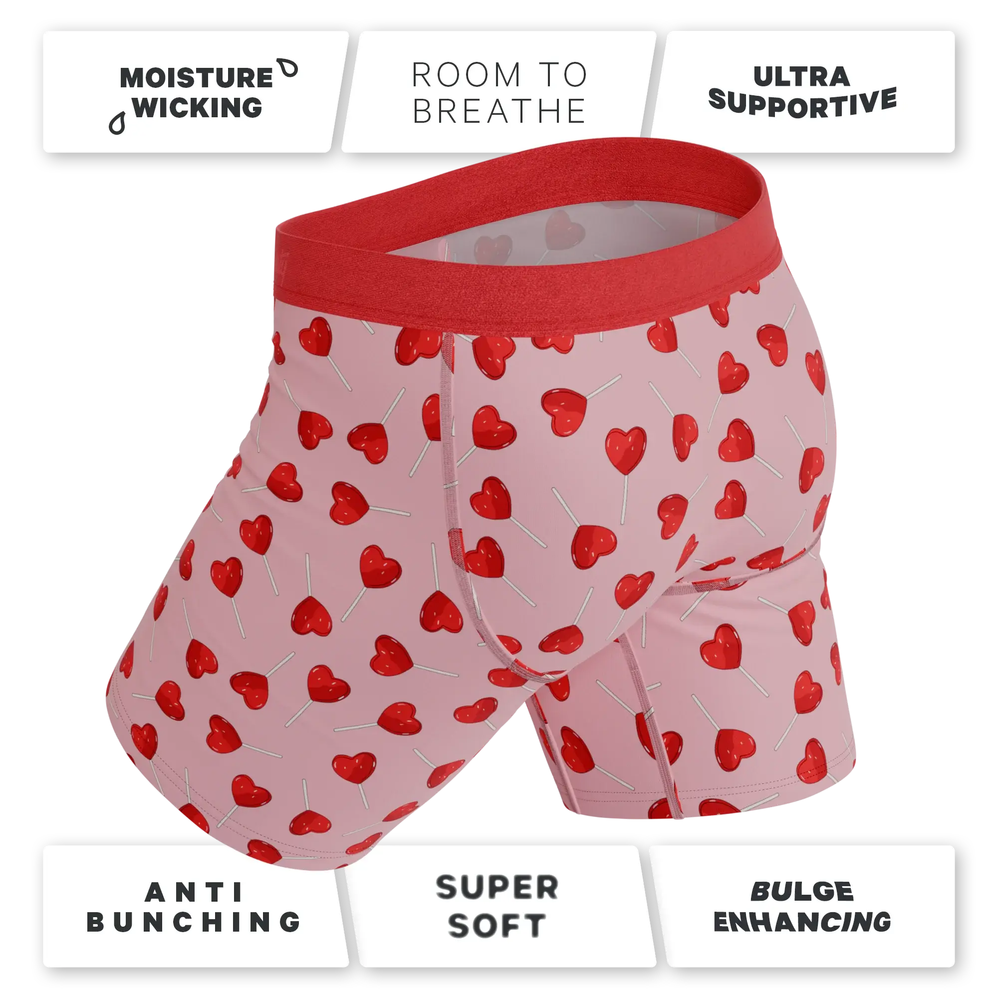 The Suckered In | Heart Lollipop Long Leg Ball Hammock® Pouch Underwear With Fly - Shinesty - Flyclothing LLC