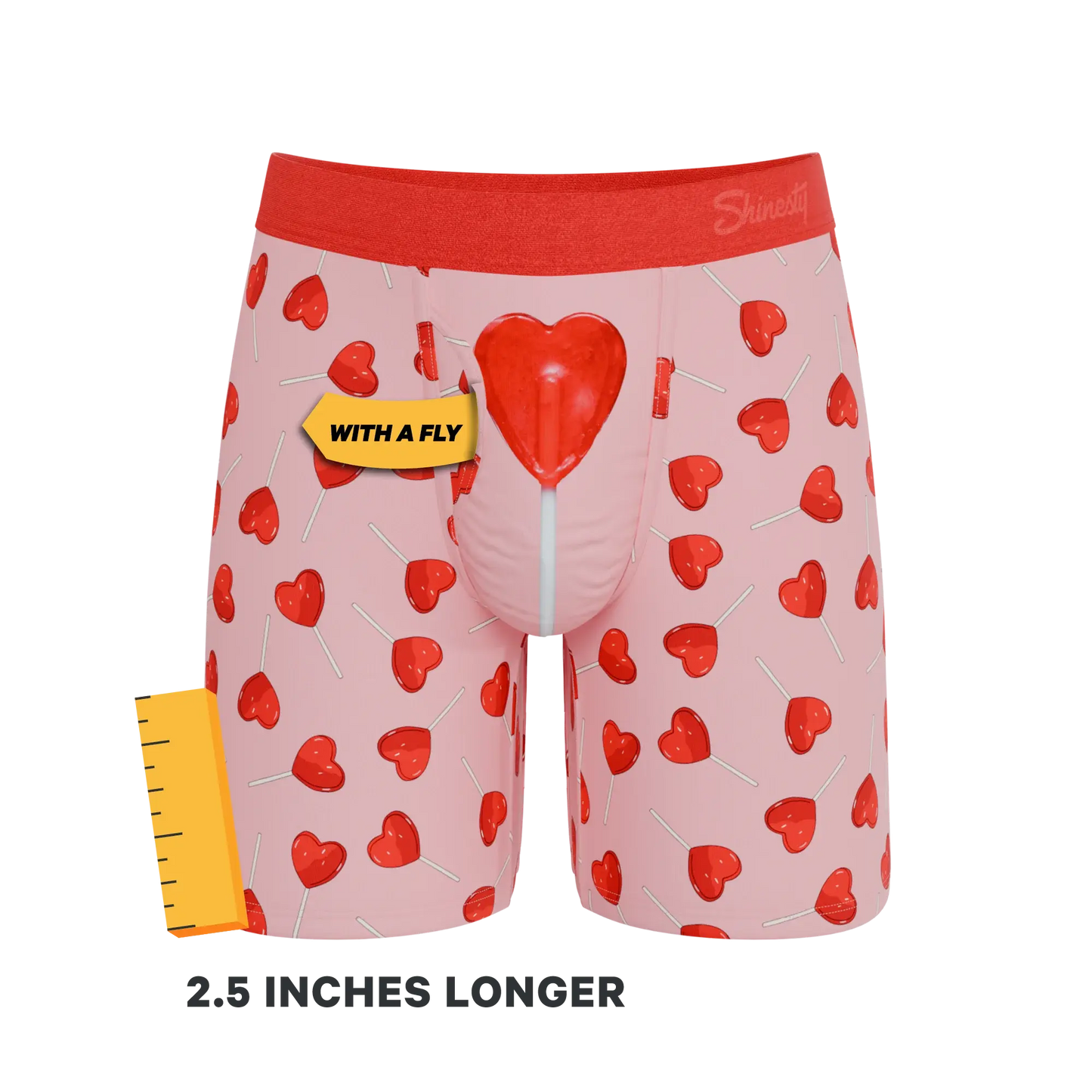The Suckered In | Heart Lollipop Long Leg Ball Hammock® Pouch Underwear With Fly - Shinesty - Flyclothing LLC