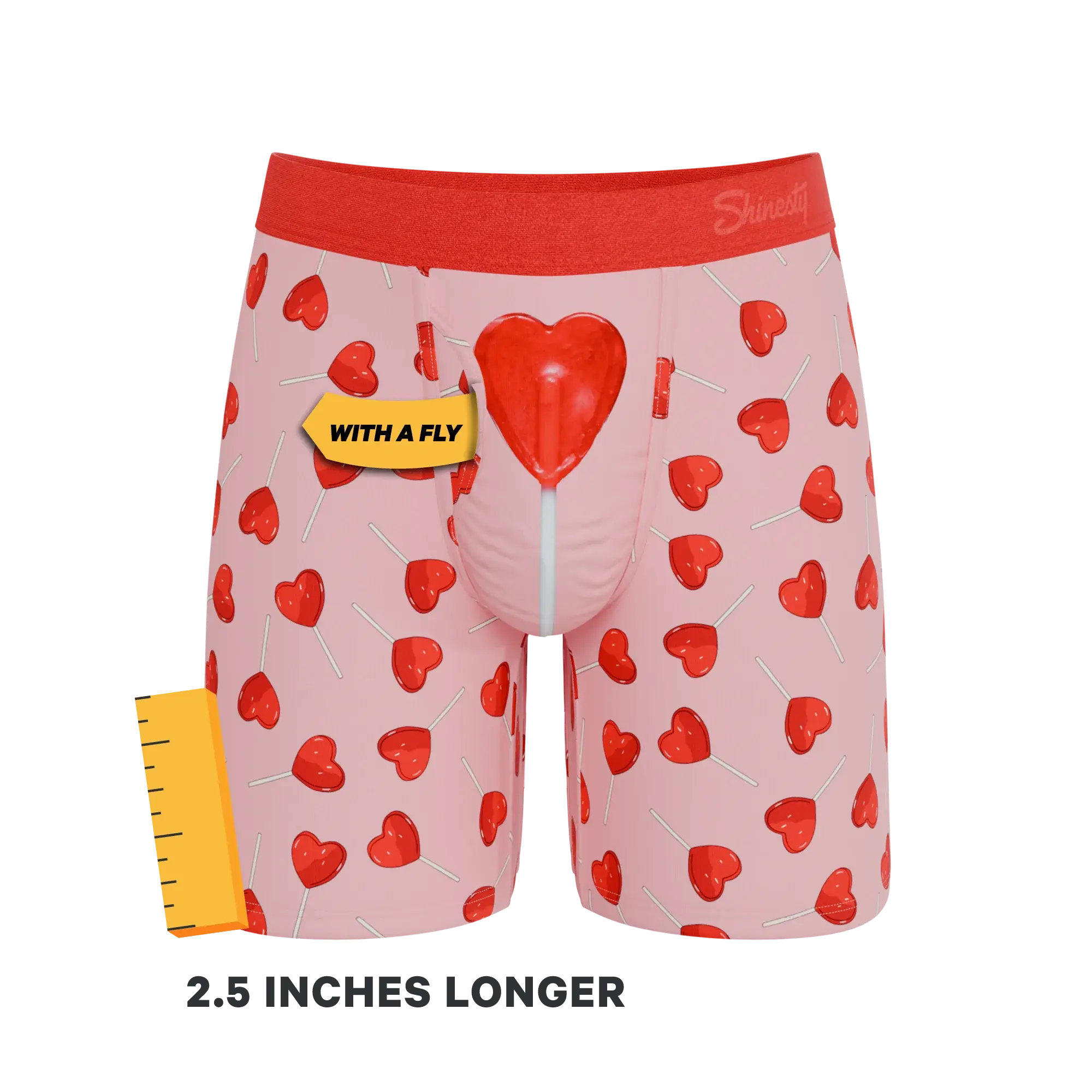 The Suckered In | Heart Lollipop Long Leg Ball Hammock® Pouch Underwear With Fly - Shinesty - Flyclothing LLC