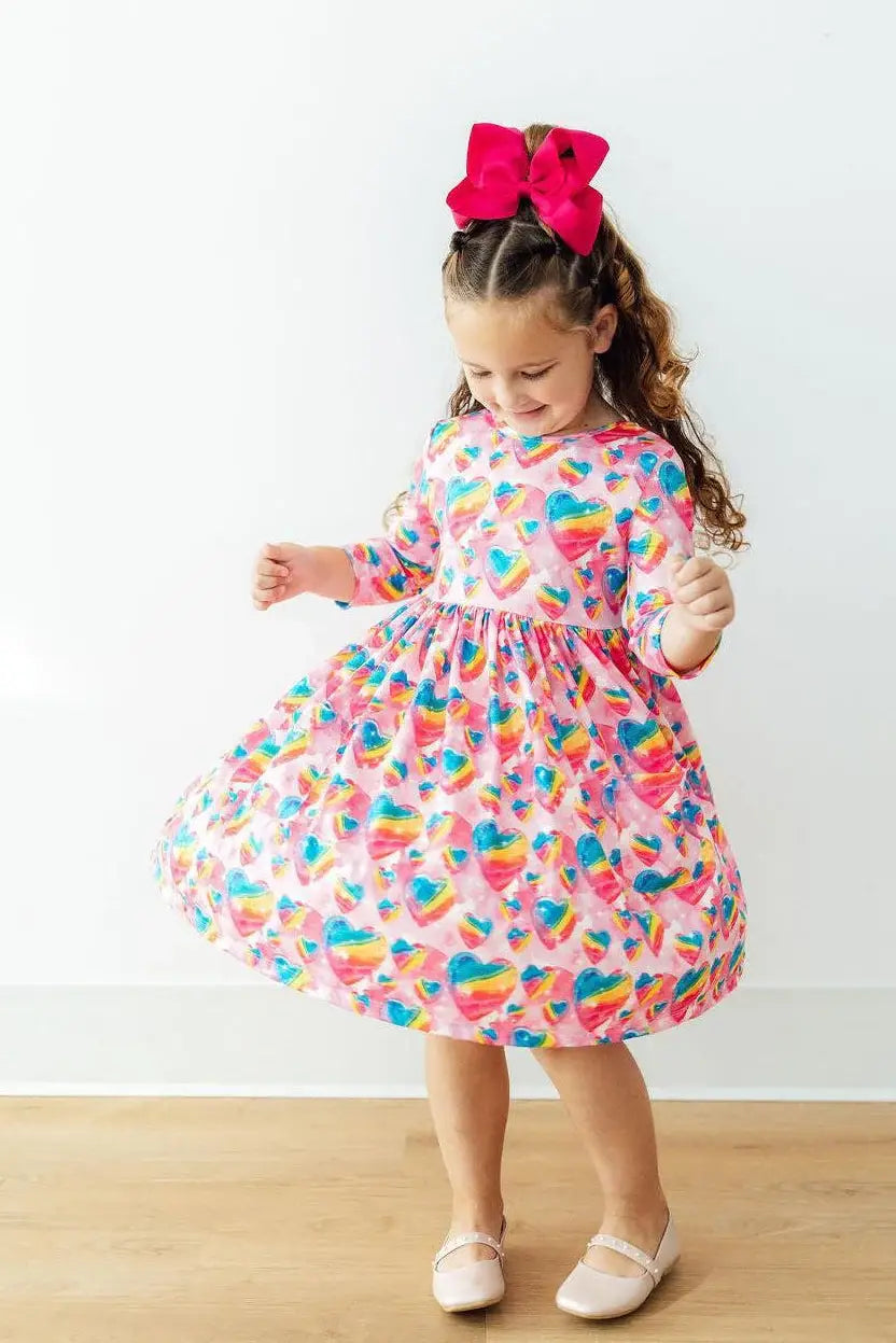 Sugar & Spice 3/4 Sleeve Pocket Twirl Dress - Mila & Rose ® - Flyclothing LLC