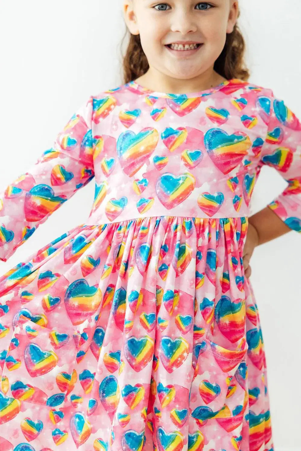 Sugar & Spice 3/4 Sleeve Pocket Twirl Dress - Mila & Rose ® - Flyclothing LLC