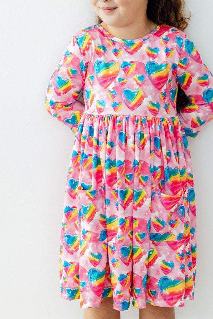 Sugar & Spice 3/4 Sleeve Pocket Twirl Dress - Mila & Rose ® - Flyclothing LLC