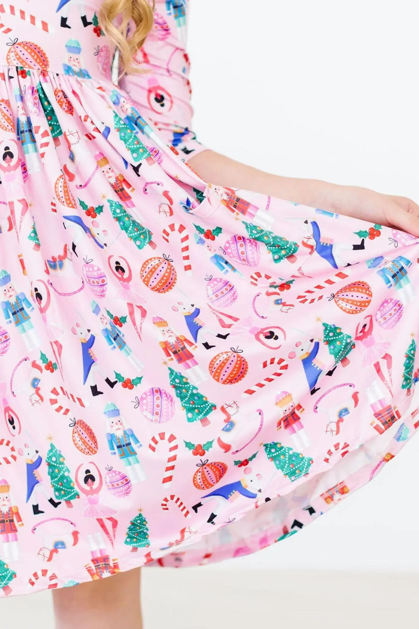 Sugarplum Fairy 3/4 Sleeve Pocket Twirl Dress - Mila & Rose ® - Flyclothing LLC