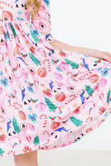 Sugarplum Fairy 3/4 Sleeve Pocket Twirl Dress - Mila & Rose ® - Flyclothing LLC