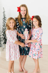 Sugarplum Fairy 3/4 Sleeve Pocket Twirl Dress - Mila & Rose ® - Flyclothing LLC