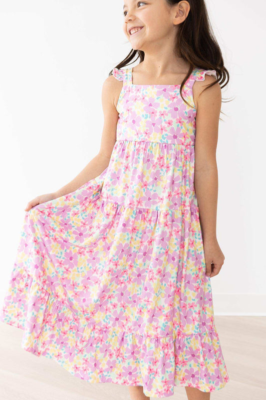 Summer Watercolor Floral Ruffle Maxi Dress - Mila & Rose ® - Flyclothing LLC