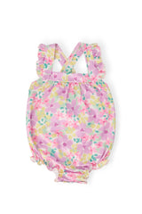 Summer Watercolor Ruffle Cross Back Romper - Mila & Rose ® - Flyclothing LLC