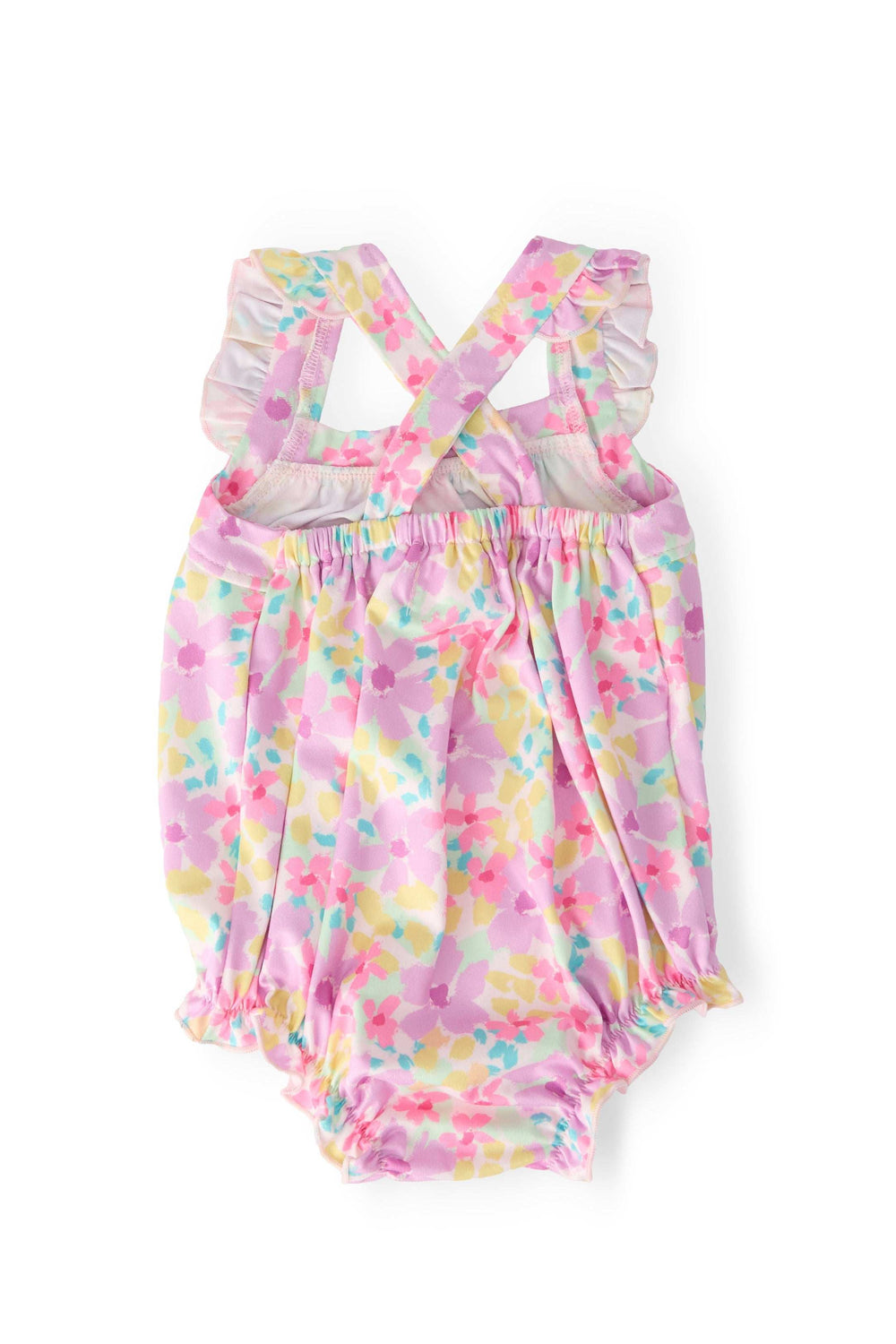 Summer Watercolor Ruffle Cross Back Romper - Mila & Rose ® - Flyclothing LLC