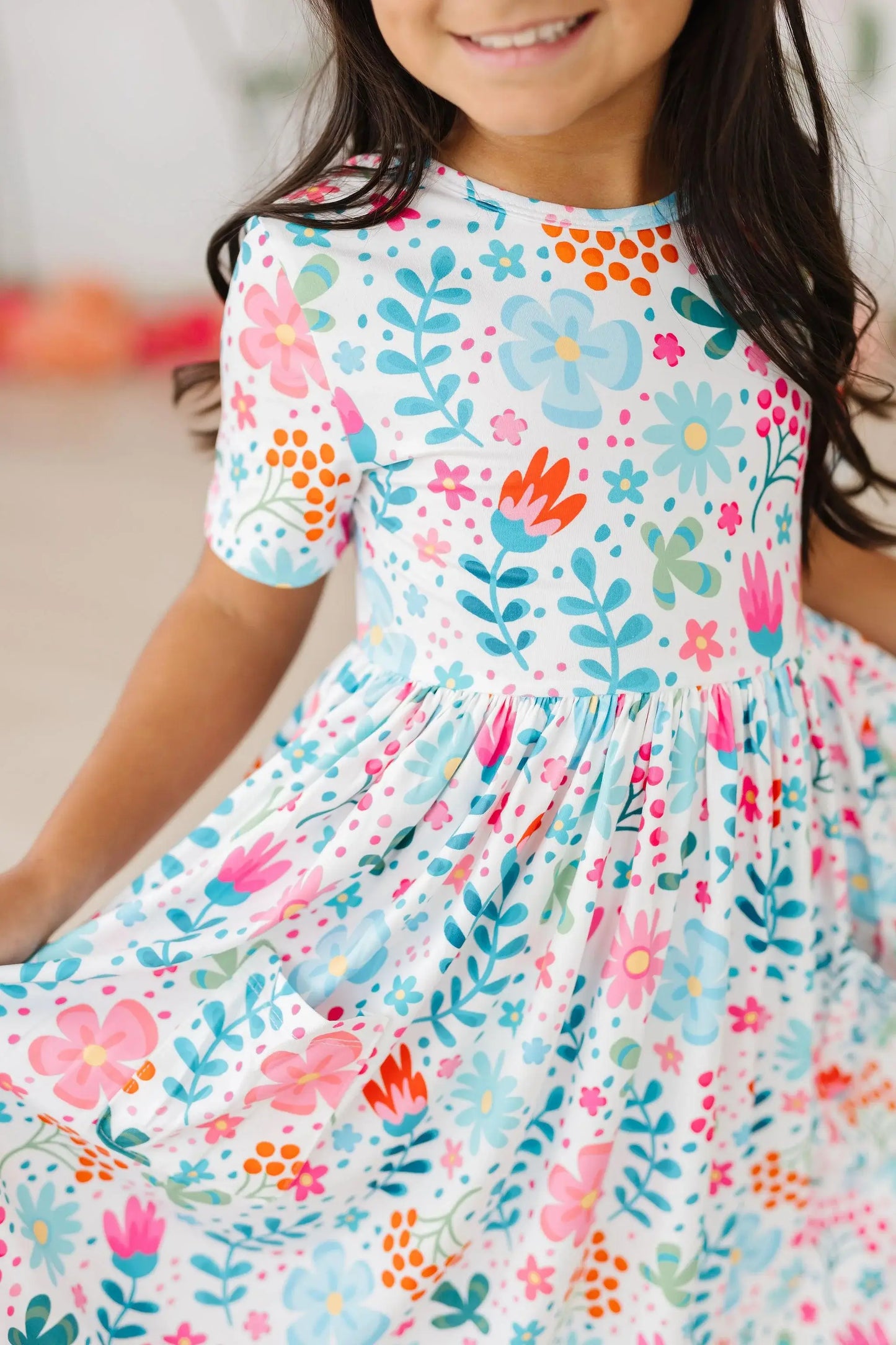 Sunlit Garden S/S Pocket Twirl Dress - Mila & Rose ® - Flyclothing LLC