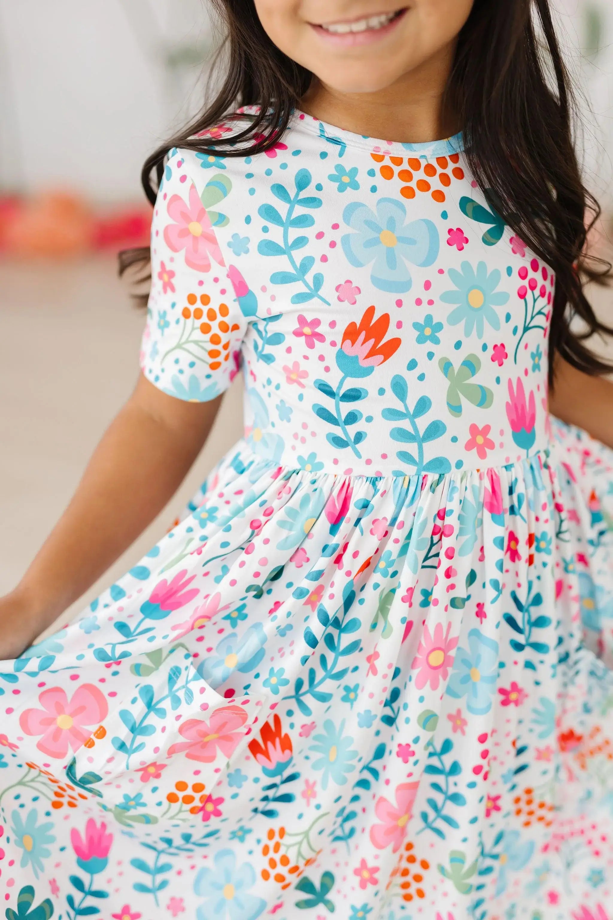 Sunlit Garden S/S Pocket Twirl Dress - Mila & Rose ® - Flyclothing LLC