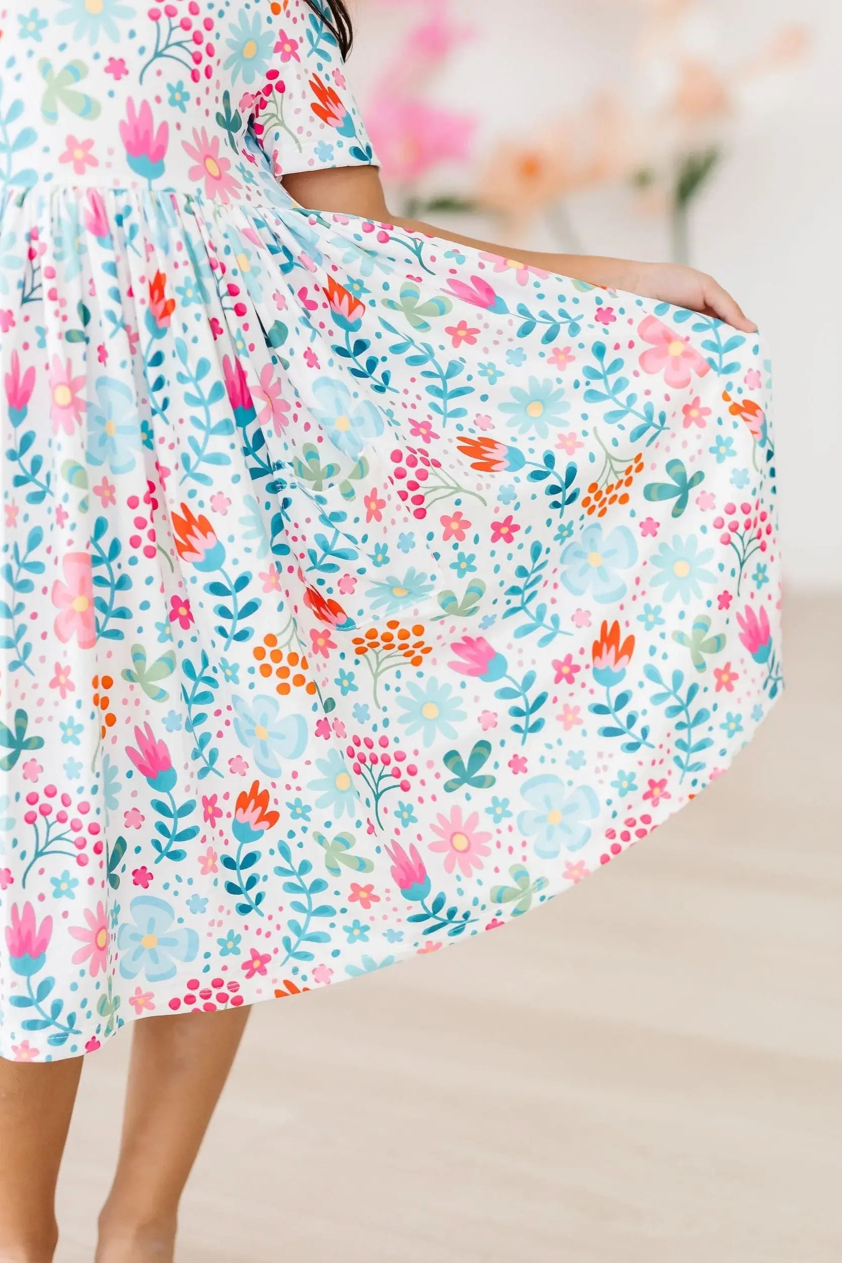 Sunlit Garden S/S Pocket Twirl Dress - Mila & Rose ® - Flyclothing LLC