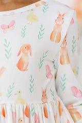 Sunny Bunnies 3/4 Sleeve Pocket Twirl Dress - Mila & Rose ® - Flyclothing LLC